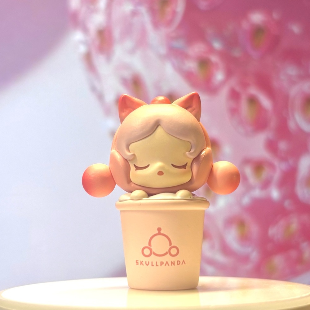 SKULLPANDA Pop Bean | Pink bubble tea | Taiwan Exclusive Pop Mart figure